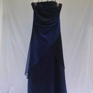 Midnight Blue Strapless Gown